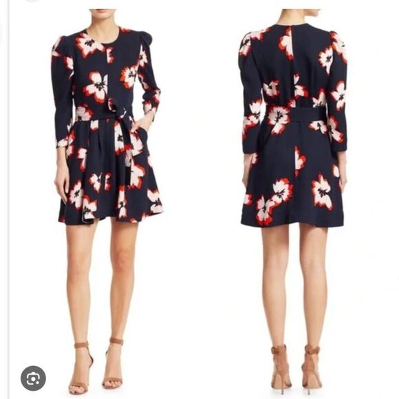 A.L.C. Stella Floral Silk Dress in Midnight Floral Sz 6 Elegant - Picture 3 of 14